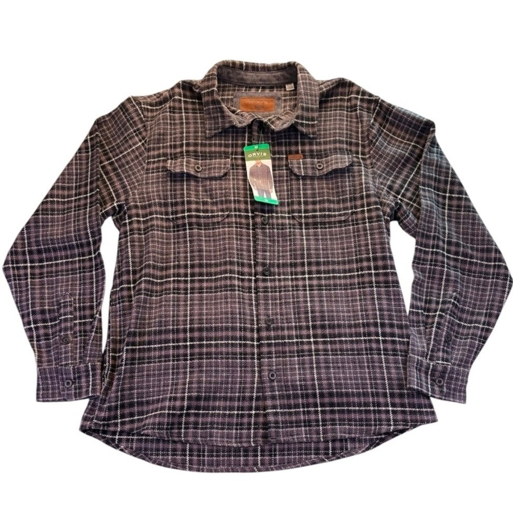 Orvis Classic Collection Mens XL Plaid Flannel Button Down Shirt Heavyweight